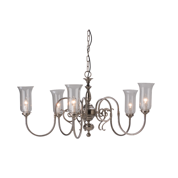 P12U68-5-AN+S801P Northgate 5lt Pendant Antique Nickel with Glass Shades