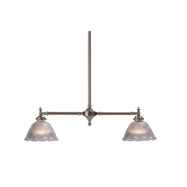 P8F2-2G2GS-AN+S8044-9 Lindfield 2lt Pendant with Fluted Glass Shades