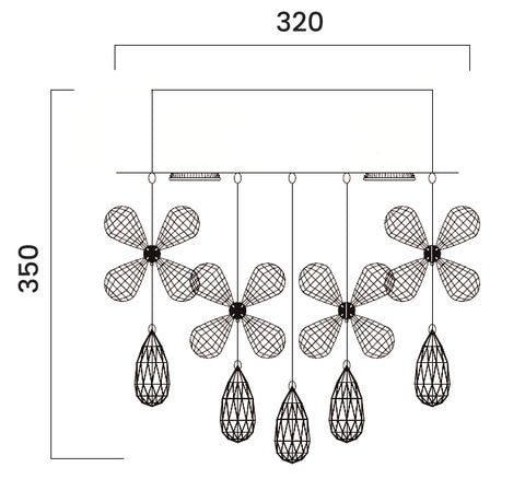 PARADIS 3 Light Chrome and Glass GU10 32CM CTC