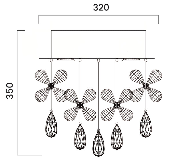 PARADIS 3 Light Chrome and Glass GU10 32CM CTC