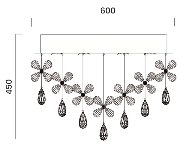 PARADIS 9 Light Chrome and Glass GU10 60CM CTC