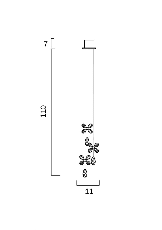 PARADIS 1 Light Chrome and Glass GU10 Pendant