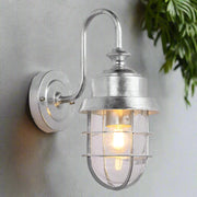 Parol IP44 Cylinder Wall Light Galvanised Aluminium Cage with Glass