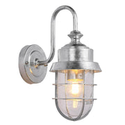 Parol IP44 Cylinder Wall Light Galvanised Aluminium Cage with Glass