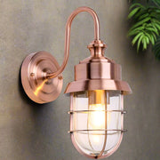 Parol IP44 Cylinder Wall Light 304SS Electroplated Copper Cage with Glass