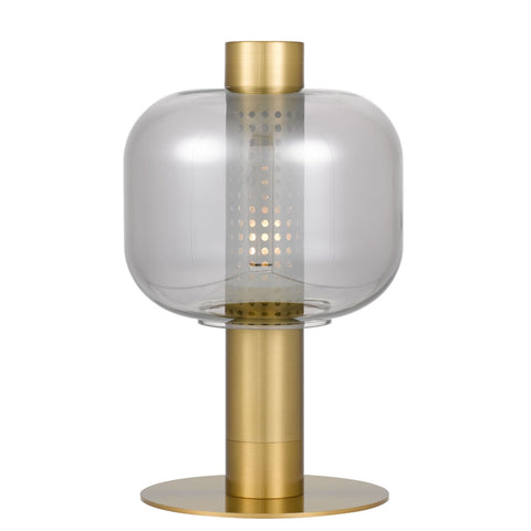 PAROLA Gold and Smoke Glass E27 Table Lamp