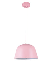 Pastel E27 Angled Dome Pendant Pink