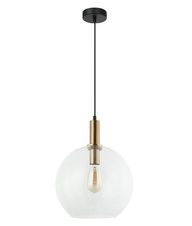 Patera E27 Wine Glass Pendant Clear with Bronze Highlights