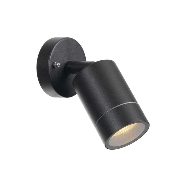 PEAK GU10 IP54 Black Single Adjustable Wall Light