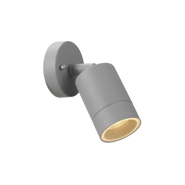 PEAK GU10 IP54 Silver Single Adjustable Wall Light