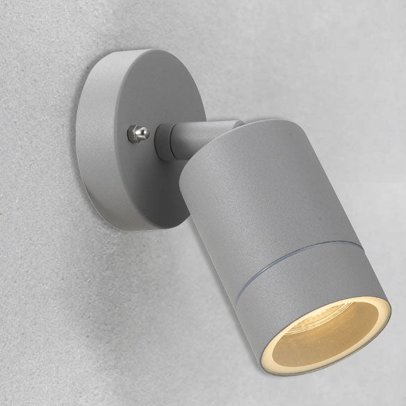 PEAK GU10 IP54 Silver Single Adjustable Wall Light