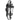Pedral 18 Coach Wall Light IP44 Black with Clear Water Effect Glass E27