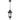 Pedral 18 Pendant Light IP44 Black with Clear Water Effect Glass E27