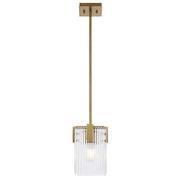 Pelion 1lt Pendant Antique Gold with Clear Glass