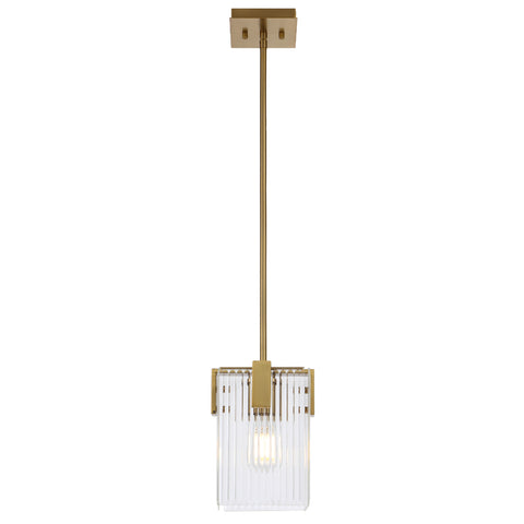 Pelion 1lt Pendant Antique Gold with Clear Glass