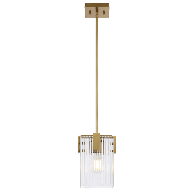 Pelion 1lt Pendant Antique Gold with Clear Glass