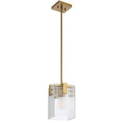 Pelion 1lt Pendant Antique Gold with Clear Glass