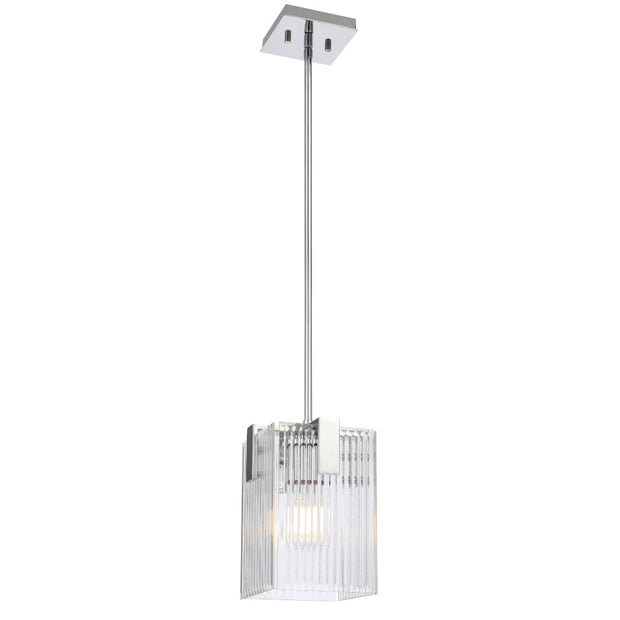 Pelion 1lt Pendant Chrome with Clear Glass