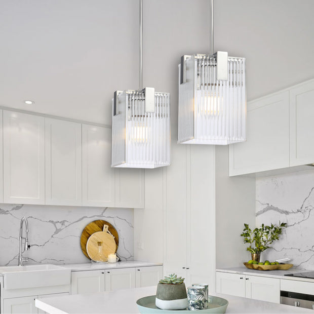 Pelion 1lt Pendant Chrome with Clear Glass