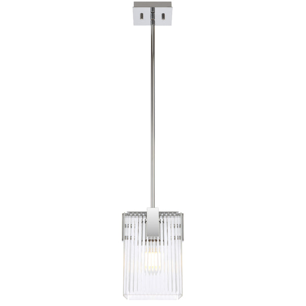 Pelion 1lt Pendant Chrome with Clear Glass