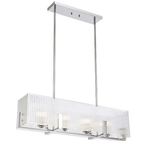 Pelion 4lt Pendant Chrome with Clear Glass