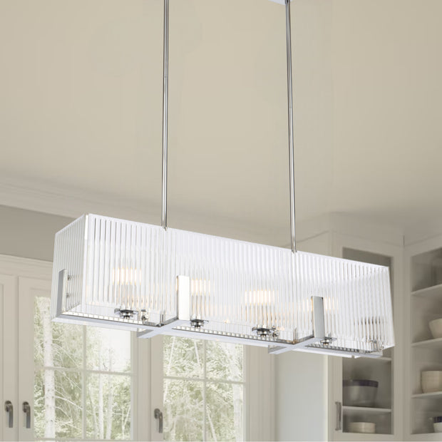 Pelion 4lt Pendant Chrome with Clear Glass