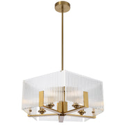 Pelion 5lt Pendant Antique Gold with Clear Glass