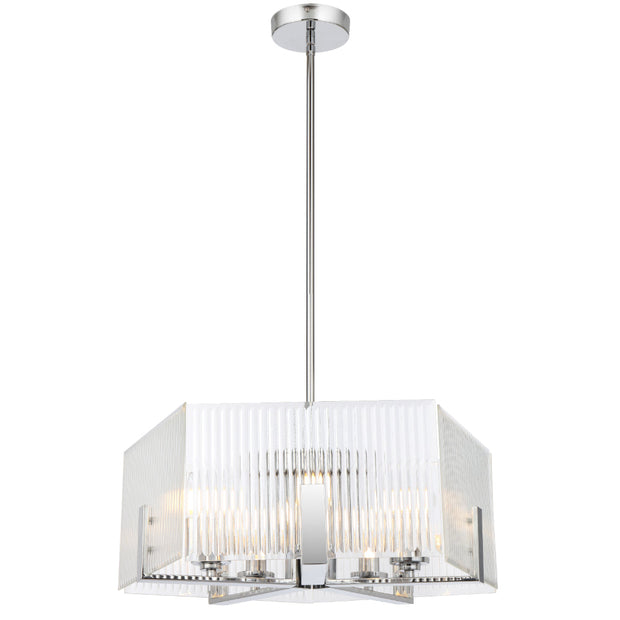 Pelion 5lt Pendant Chrome with Clear Glass