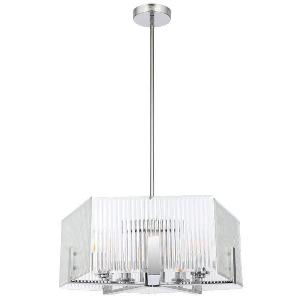 Pelion 5lt Pendant Chrome with Clear Glass