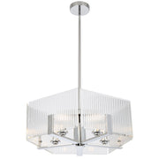 Pelion 5lt Pendant Chrome with Clear Glass