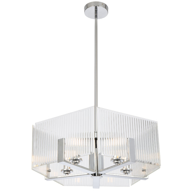 Pelion 5lt Pendant Chrome with Clear Glass