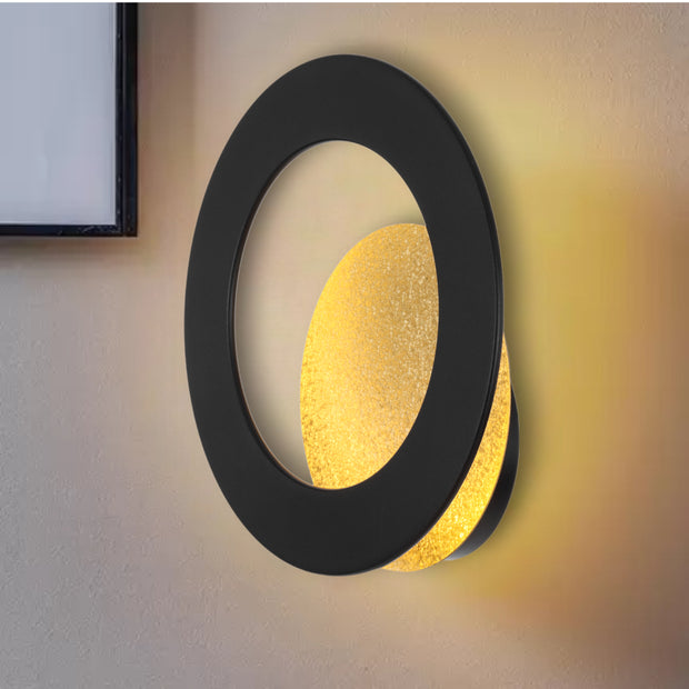 Pelzer 20 12W 3000K LED Wall Light Black with Gold