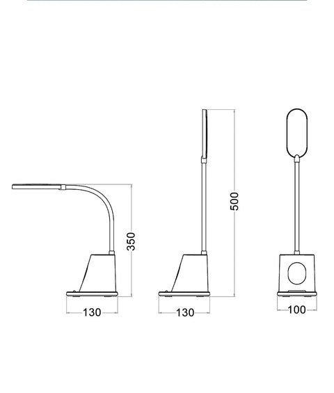 Penmate 2.8W 5000K LED Rechargeable Desk Lamp with Pen Holder