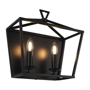 Perigan 2 Light Black E14 Wall Light