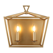 Perigan 2 Light Matt Gold E14 Wall Light