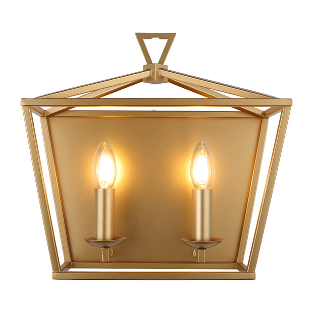 Perigan 2 Light Matt Gold E14 Wall Light