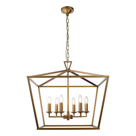 Perigan 6 Light Matt Gold E14 Pendant