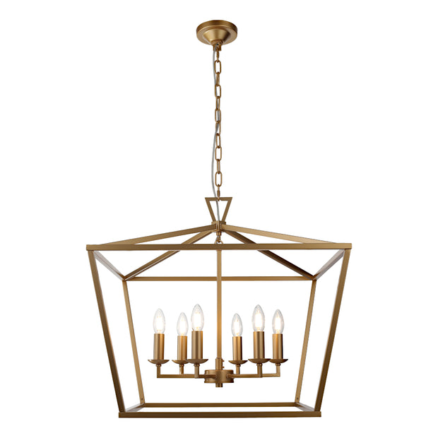 Perigan 6 Light Matt Gold E14 Pendant