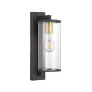 Perova Small IP43 Wall Light Black and Clear