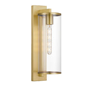 Perova Large IP43 Wall Light Brass and Clear