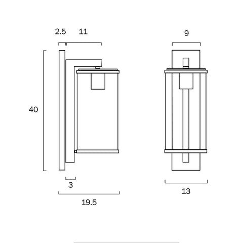 Perova Small IP43 Wall Light Brass and Clear