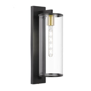 Perova Large IP43 Wall Light Black and Clear