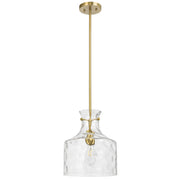 Perron 1LT Pendant E27 Antique Gold / Clear Water Streak