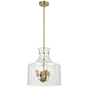Perron 4LT Pendant 4xE14 Antique Gold / Clear Water Streak