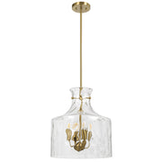 Perron 4LT Pendant 4xE14 Antique Gold / Clear Water Streak