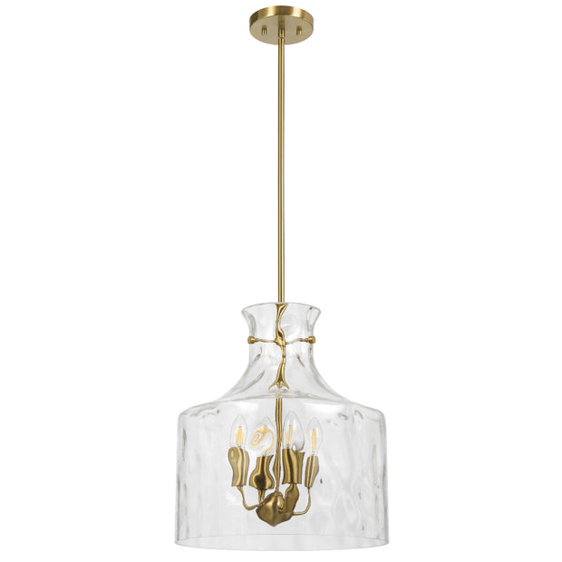 Perron 4LT Pendant 4xE14 Antique Gold / Clear Water Streak