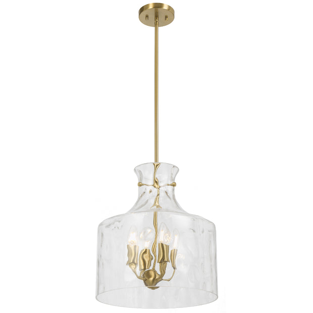 Perron 4LT Pendant 4xE14 Antique Gold / Clear Water Streak