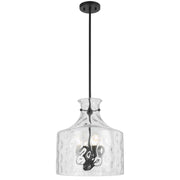 Perron 4LT Pendant 4xE14 Black Matt / Clear Water Streak