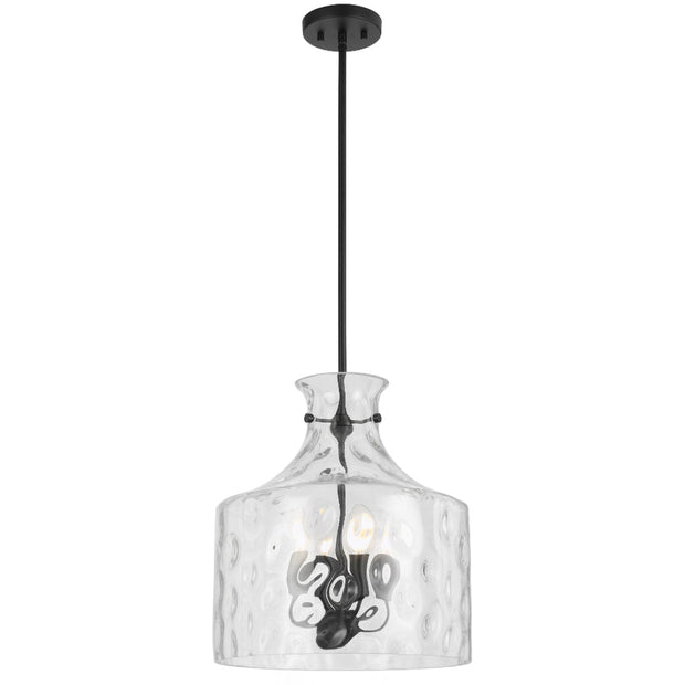 Perron 4LT Pendant 4xE14 Black Matt / Clear Water Streak