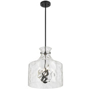 Perron 4LT Pendant 4xE14 Black Matt / Clear Water Streak